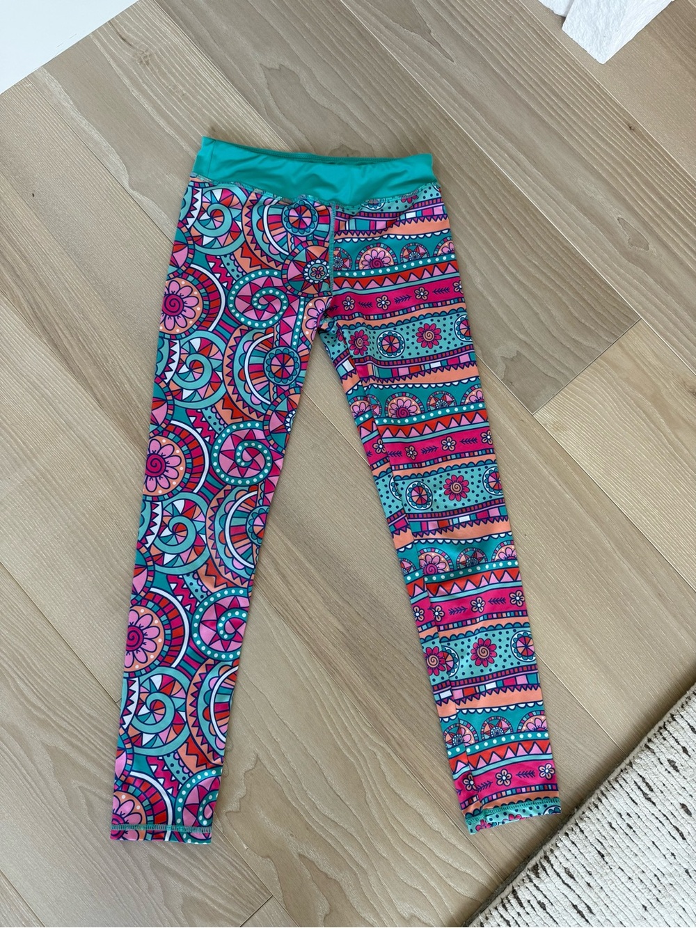 Chooze Teal, Pink & Coral Patternedi Girls' Leggings